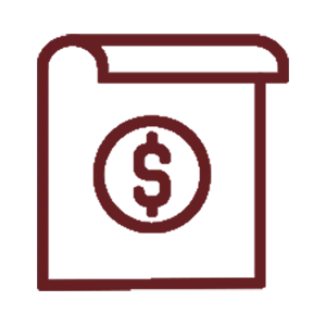 Line-art document with a dollar sign, representing cannabis receivables context against payment terms