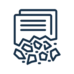 Line-art documents fragmenting into pieces as receivables records scatter across separate tools