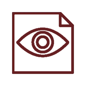 Line-art document with an eye, representing daily supplier visibility into cannabis receivables